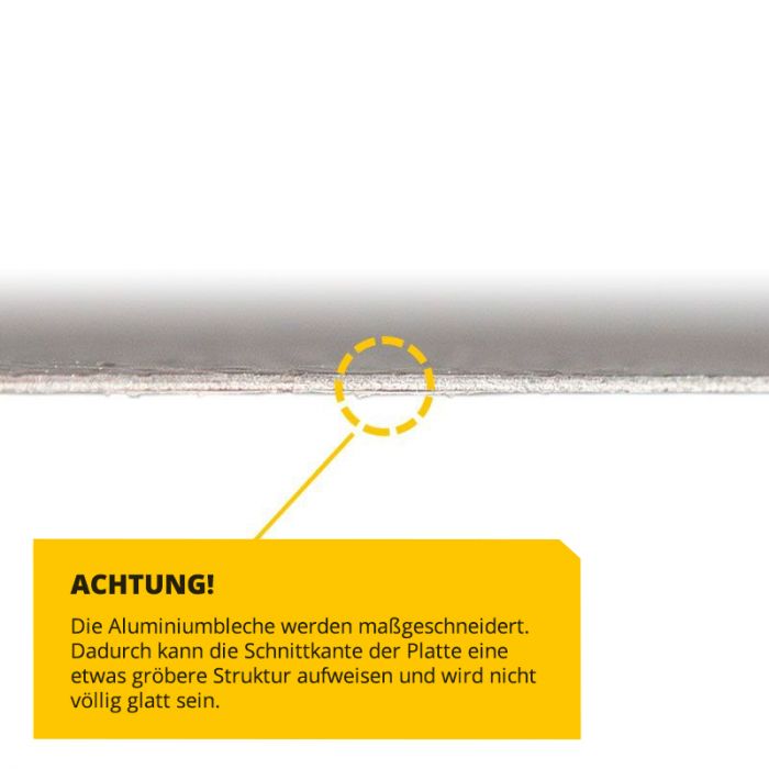 Aluminium Stuck Blech seitlich