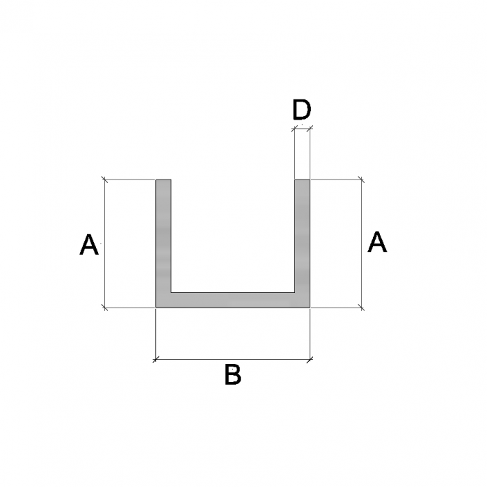 Abmessungen Aluminium U-Profil