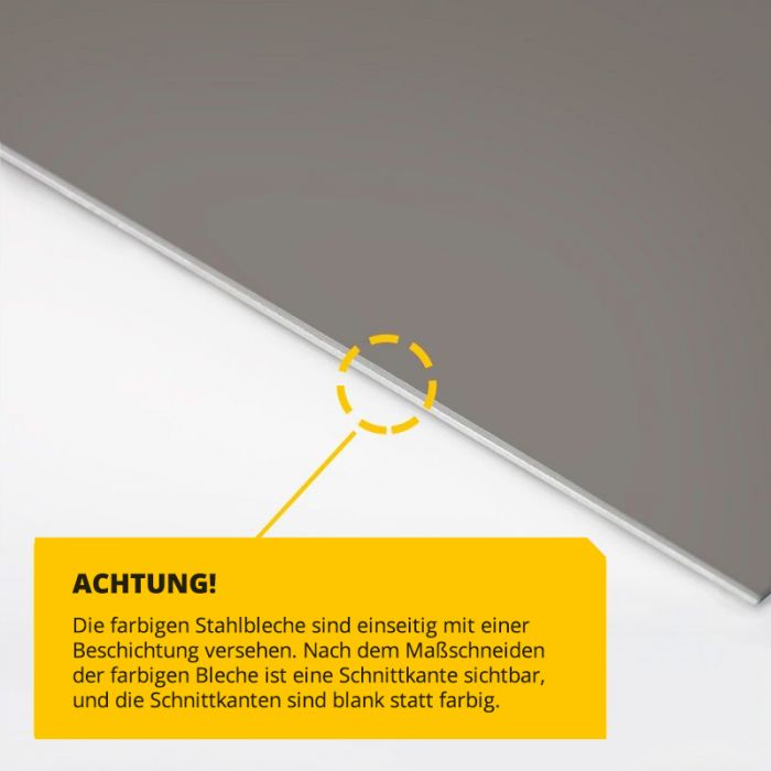 Lackiertes Aluminium Blech DB 703 seitlich